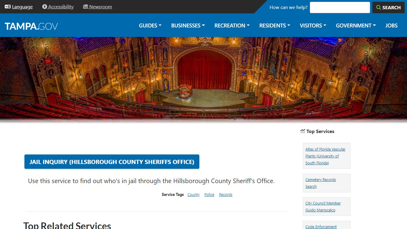 Jail Inquiry (Hillsborough County Sheriffs Office) | City of Tampa